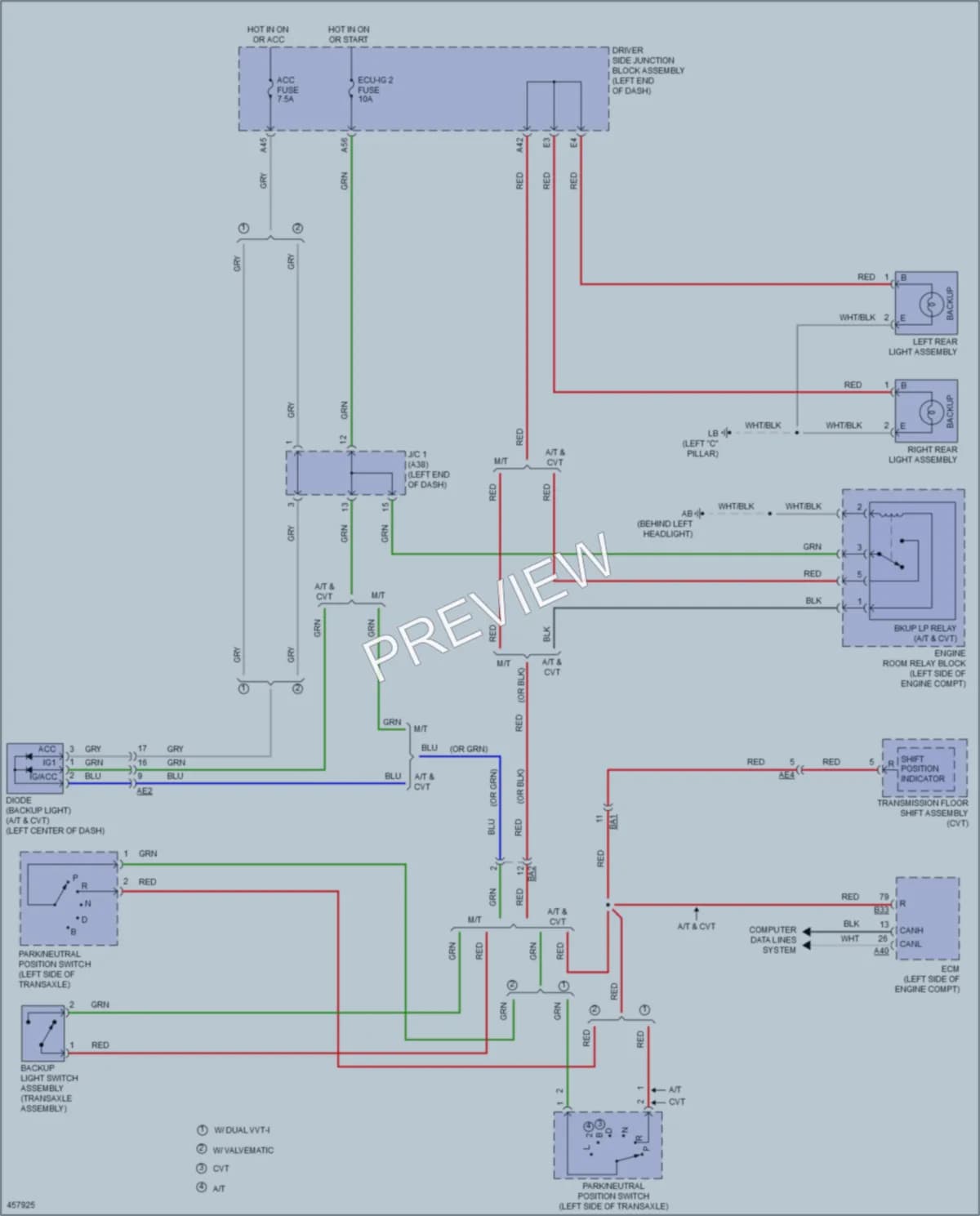2015 Toyota Corolla Exterior Lights wiring diagram preview