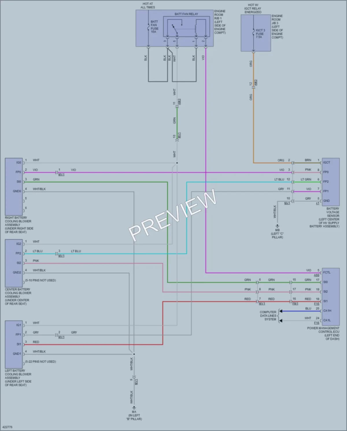 2015 Toyota Highlander Cooling Fan wiring diagram preview