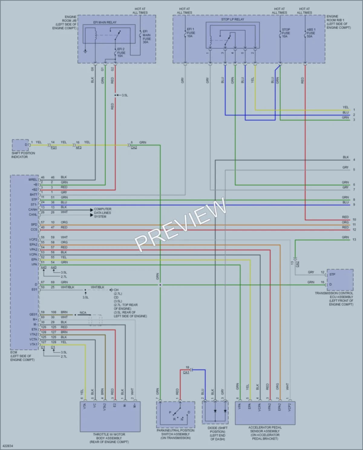 2015 Toyota Highlander Cruise Control wiring diagram preview