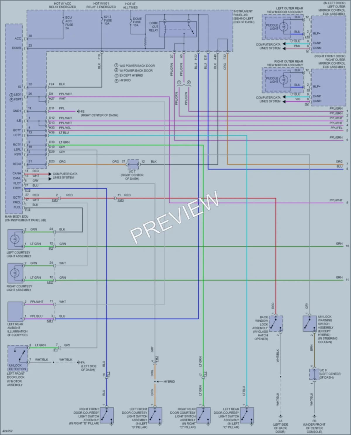 2015 Toyota Highlander Interior Lights wiring diagram preview