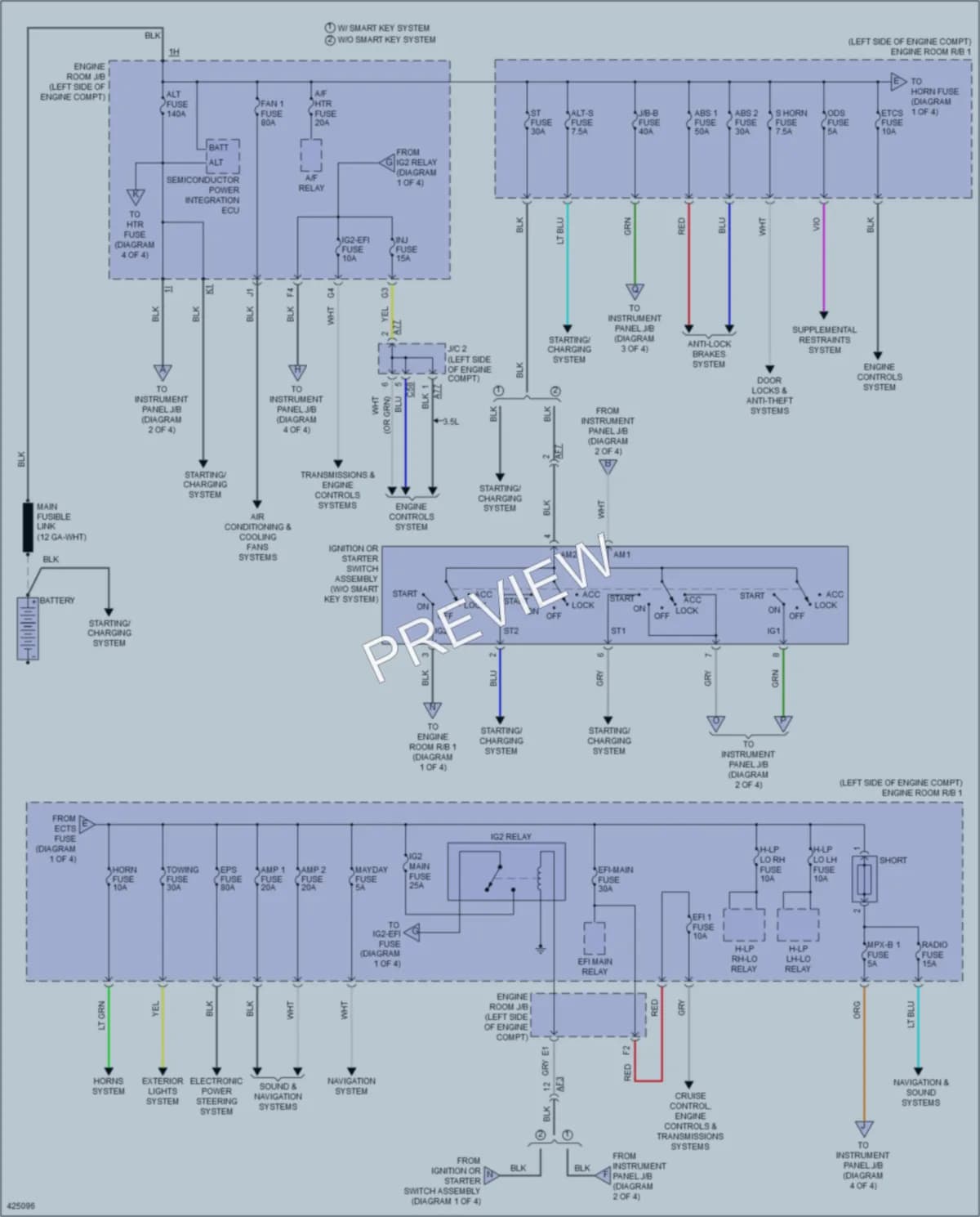 2015 Toyota Highlander Power Distribution wiring diagram preview