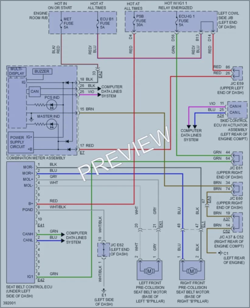 2015 Toyota LandCruiser Supplemental Restraints wiring diagram preview