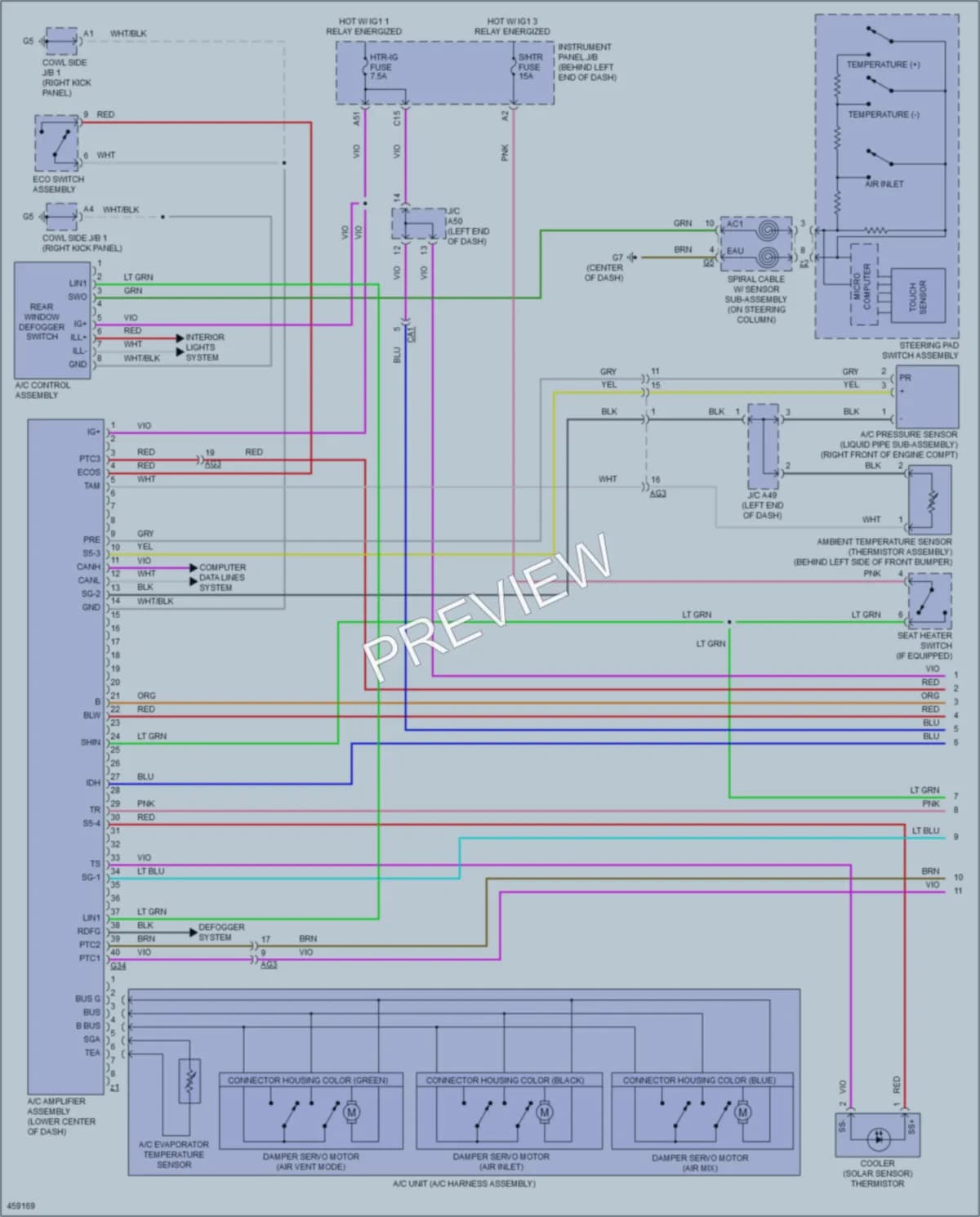 2015 Toyota Priusc Air Conditioning wiring diagram preview