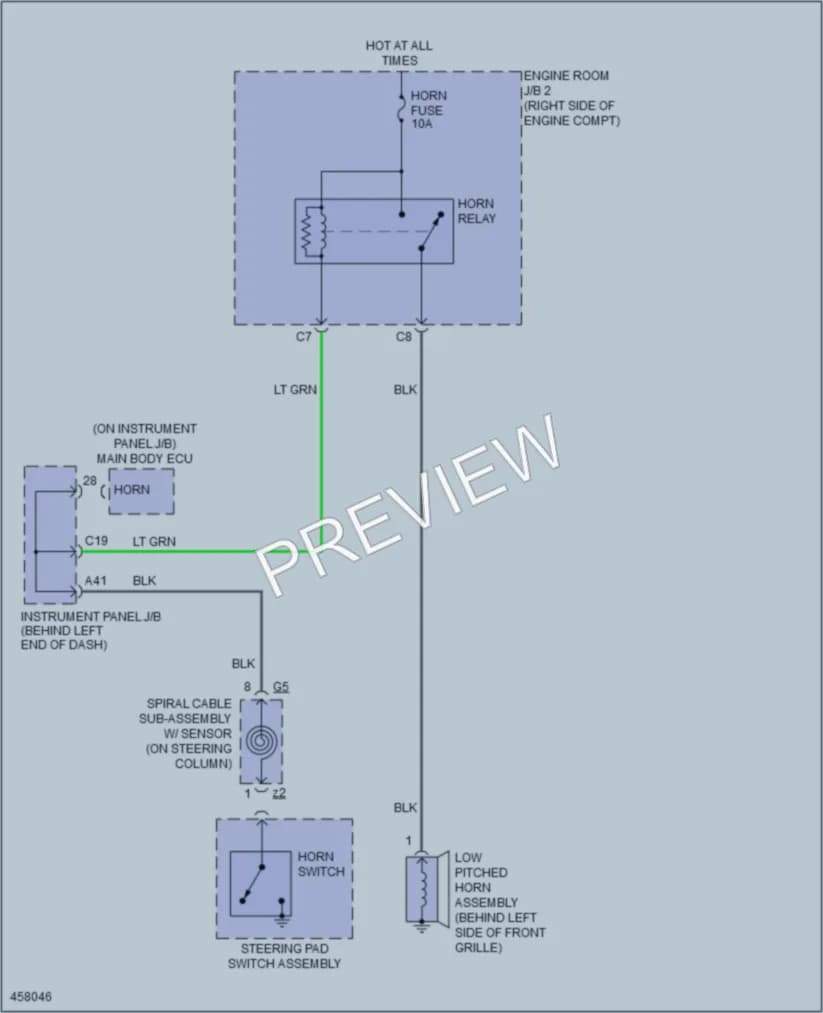 2015 Toyota Priusc Horn wiring diagram preview