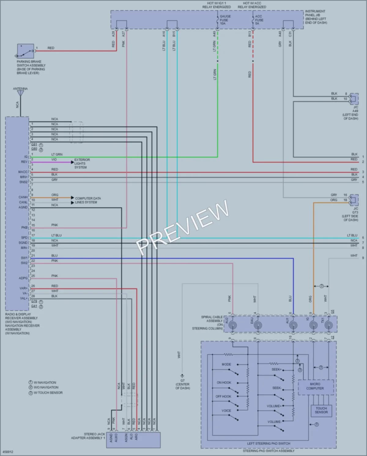2015 Toyota Priusc Navigation wiring diagram preview