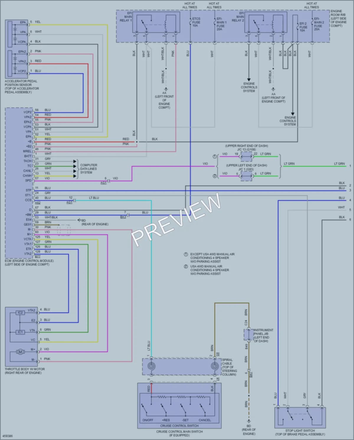 2015 Toyota RAV4 Cruise Control wiring diagram preview