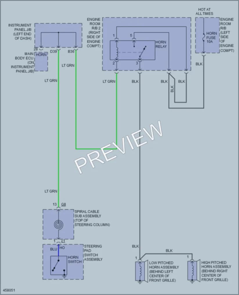 2015 Toyota RAV4 Horn wiring diagram preview
