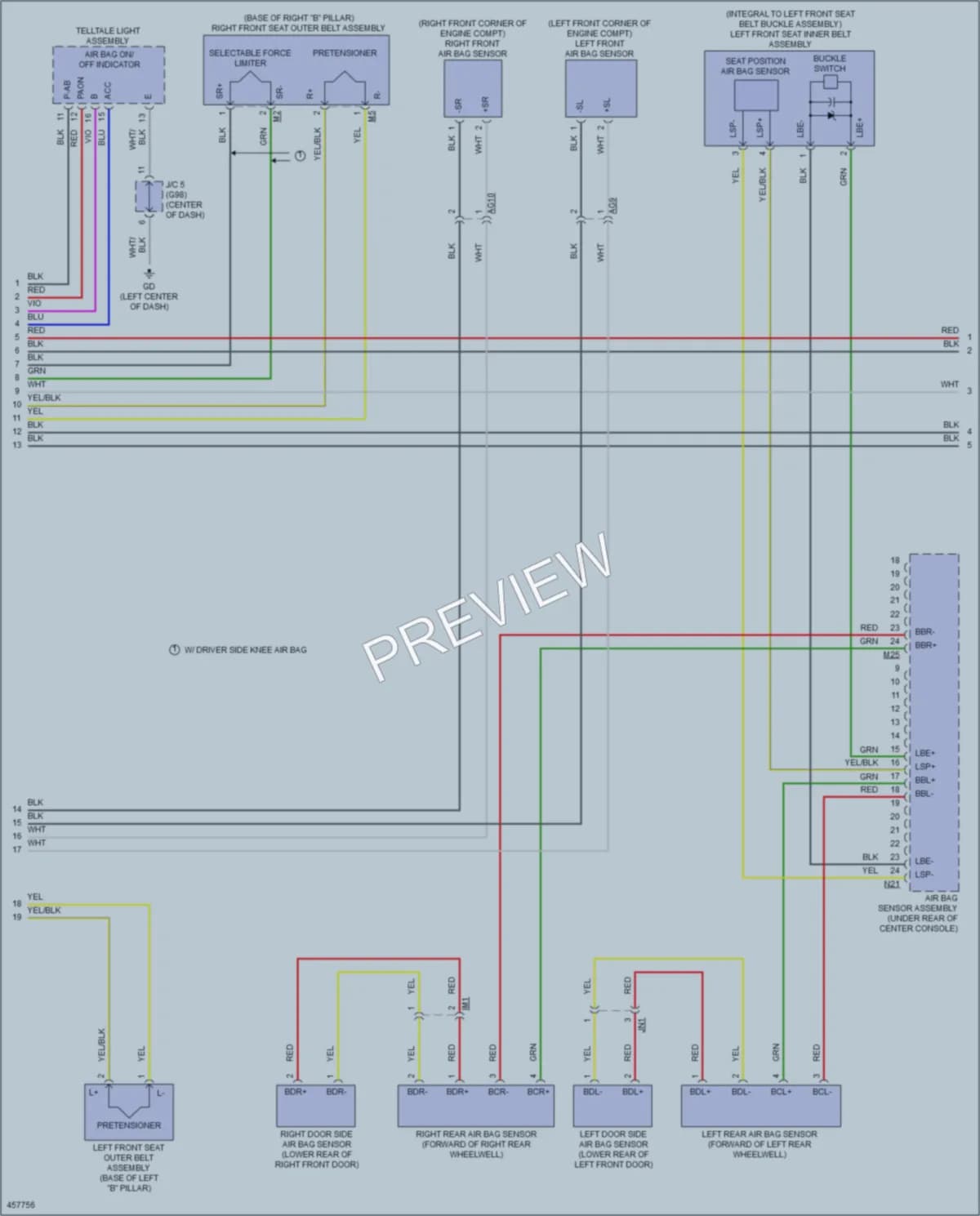 2015 Toyota RAV4 Supplemental Restraints wiring diagram preview