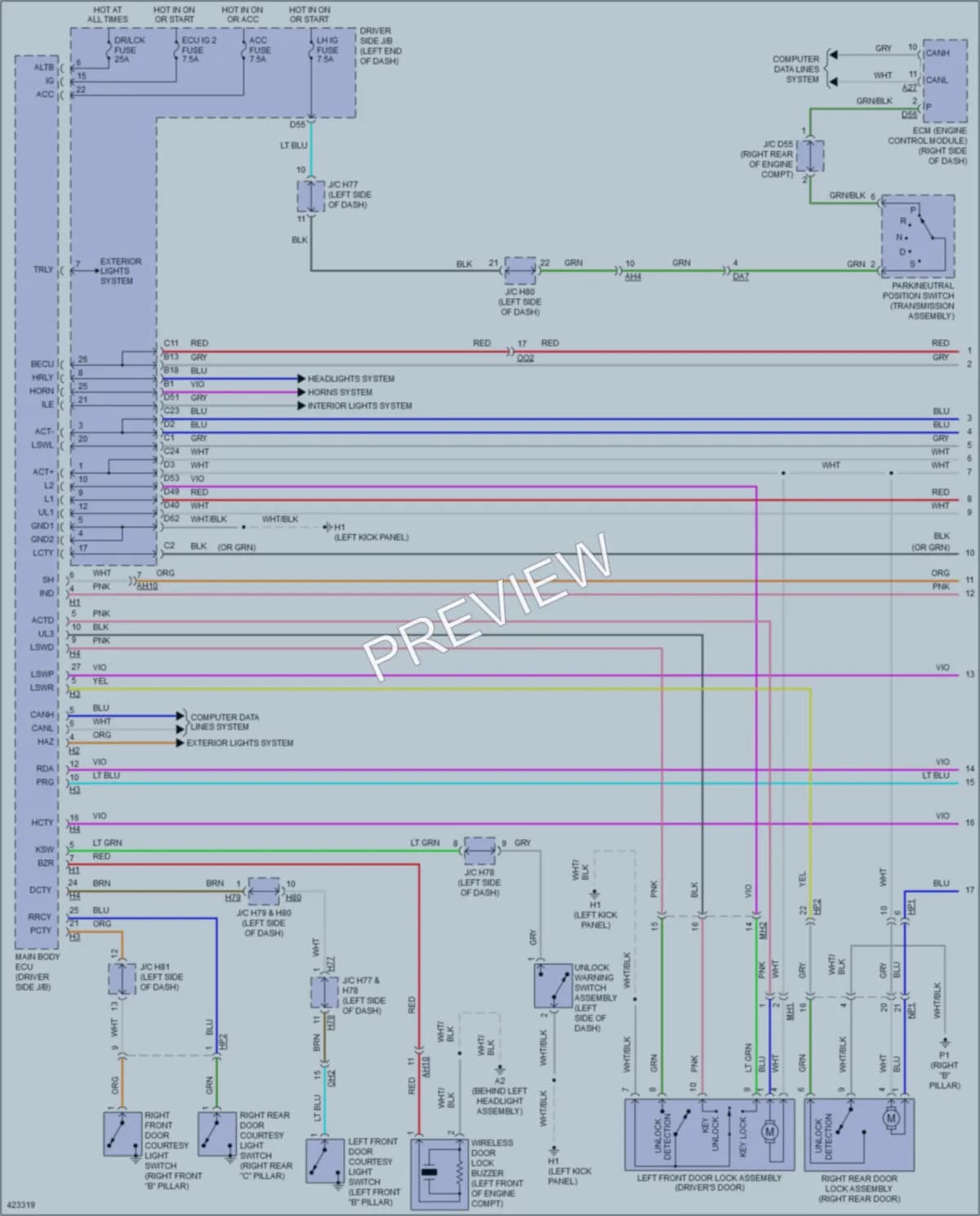 2015 Toyota Sequoia Power Door Locks wiring diagram preview