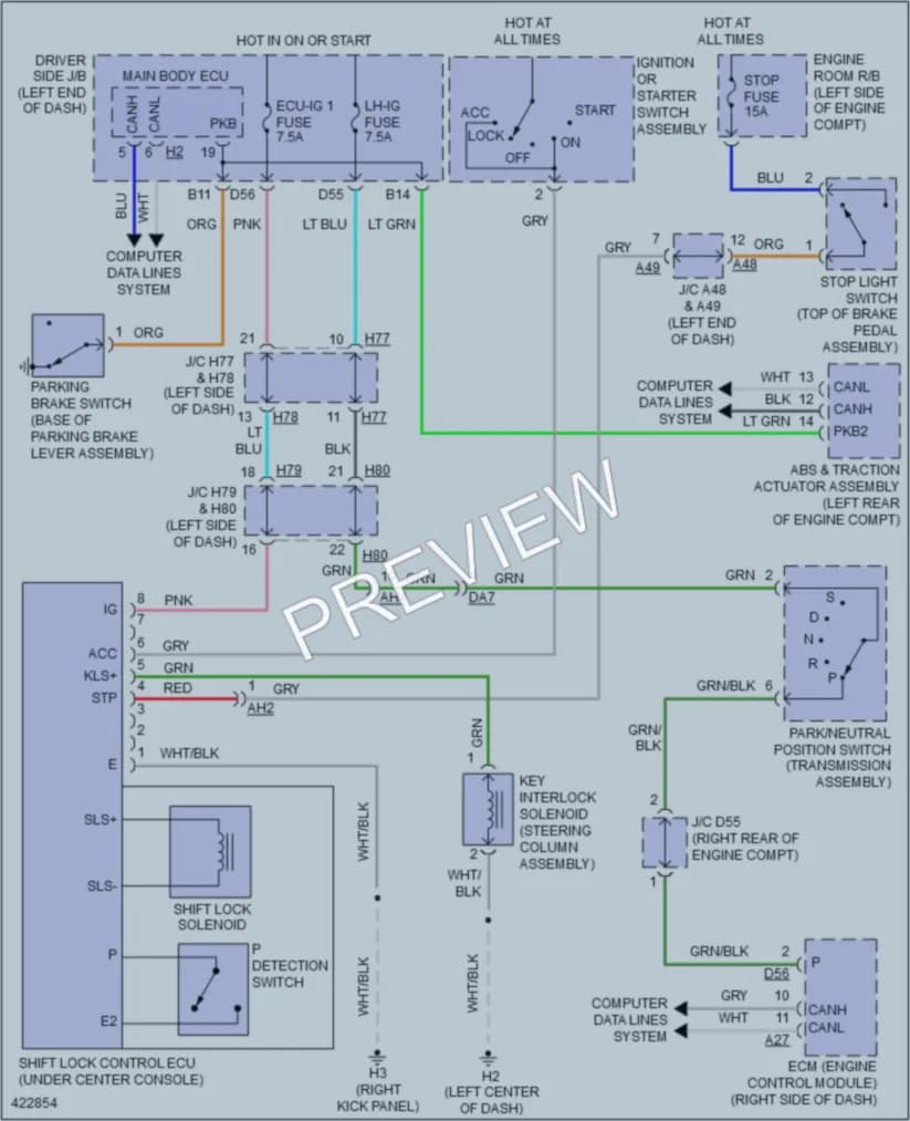 2015 Toyota Sequoia Shift Interlock wiring diagram preview