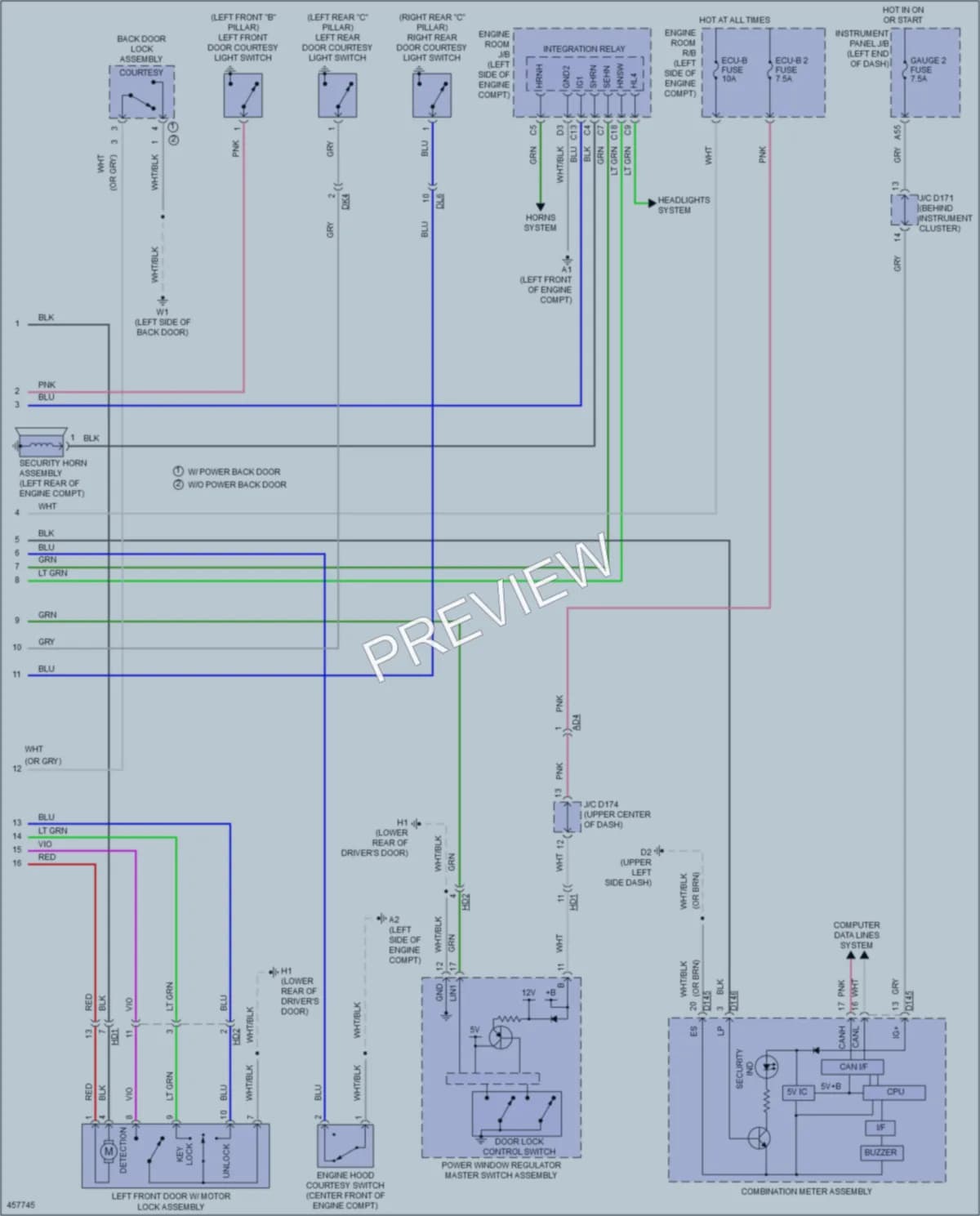 2015 Toyota Sienna Anti Theft wiring diagram preview