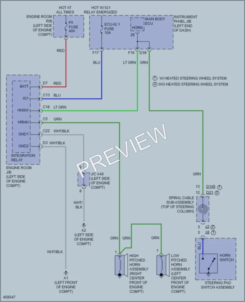 2015 Toyota Sienna Horn wiring diagram preview
