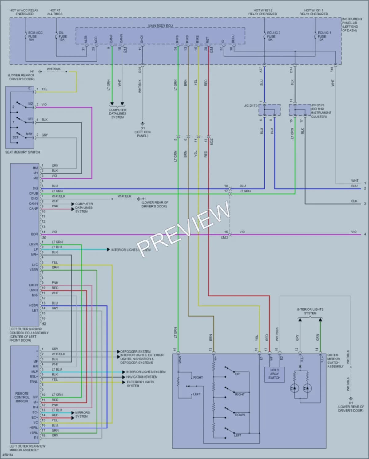 2015 Toyota Sienna Memory Systems wiring diagram preview