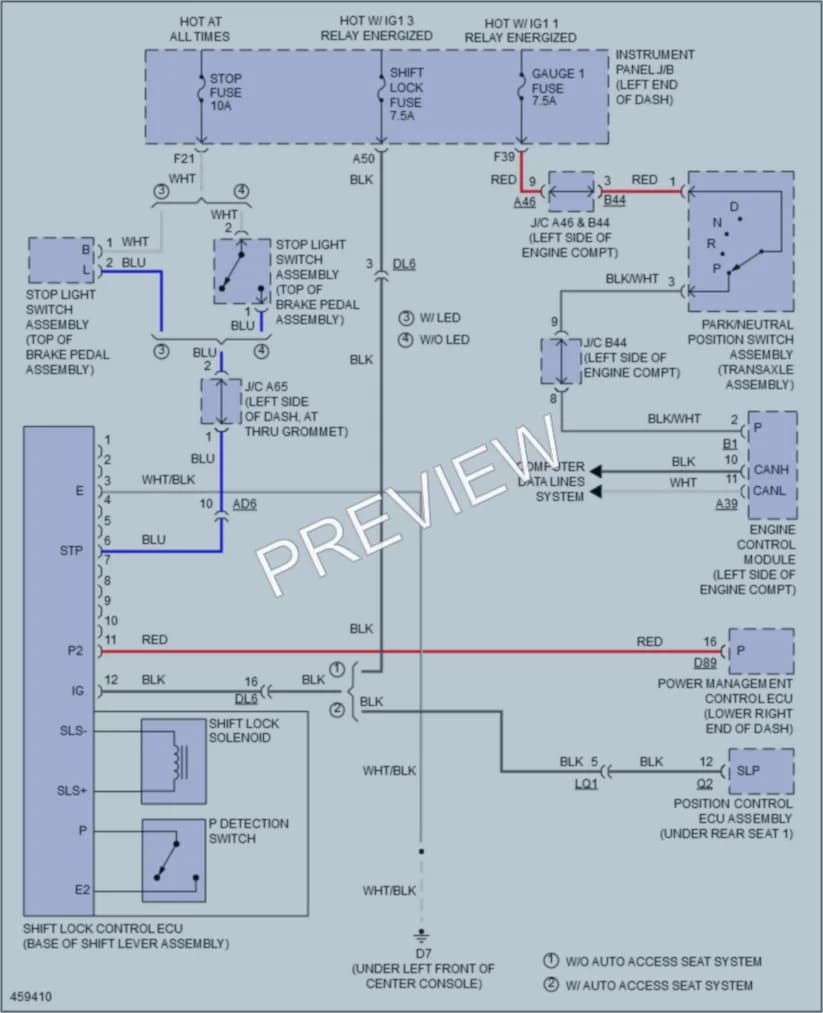 2015 Toyota Sienna Shift Interlock wiring diagram preview