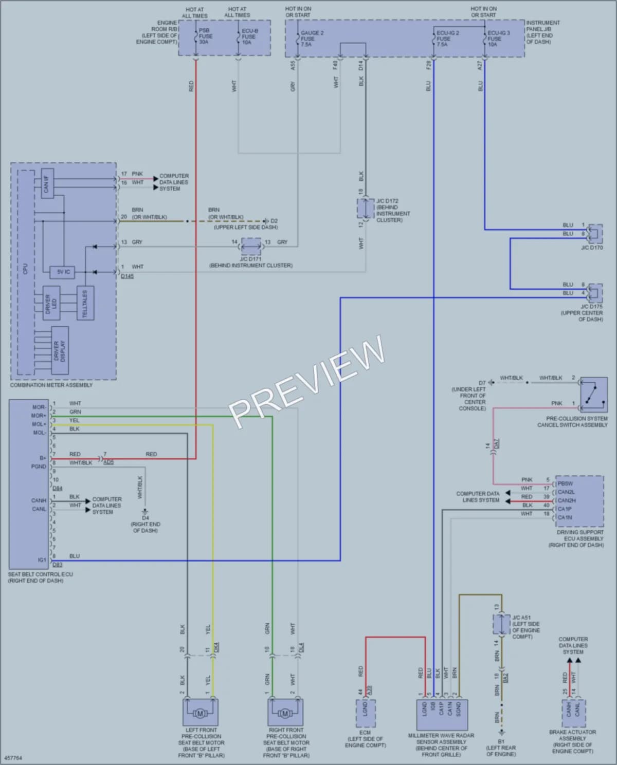 2015 Toyota Sienna Supplemental Restraints wiring diagram preview