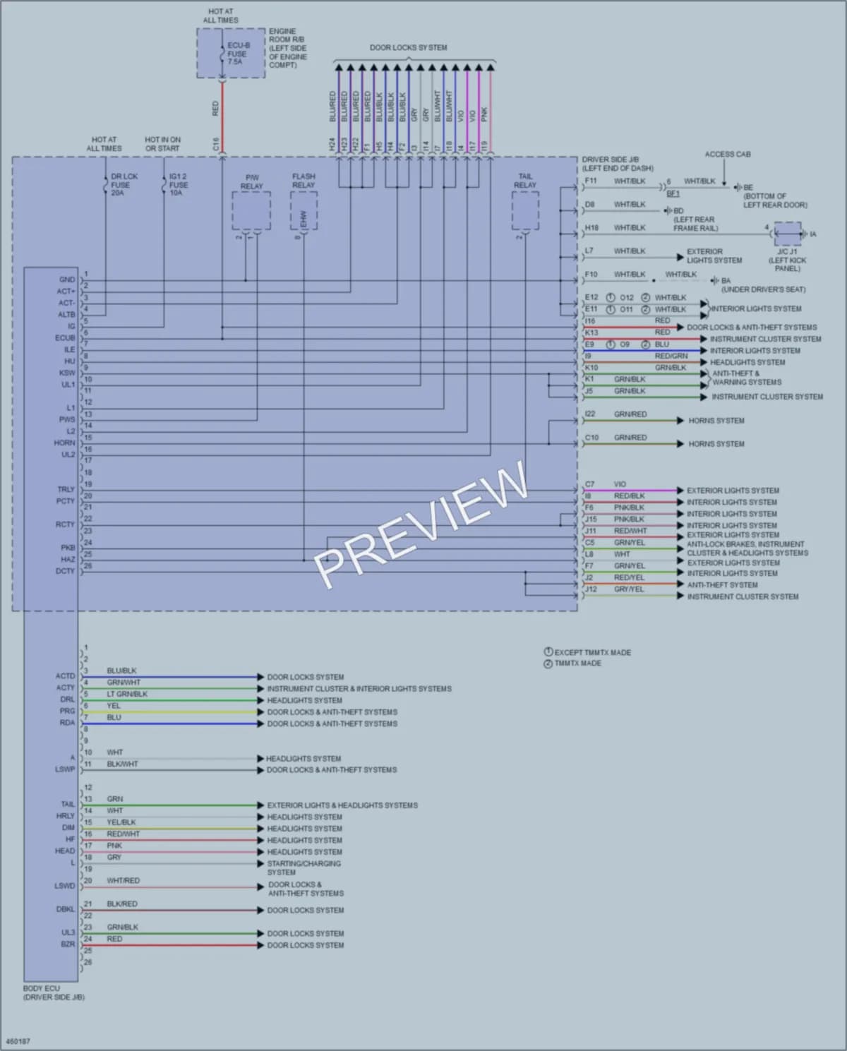 2015 Toyota Tacoma Body Control Modules wiring diagram preview