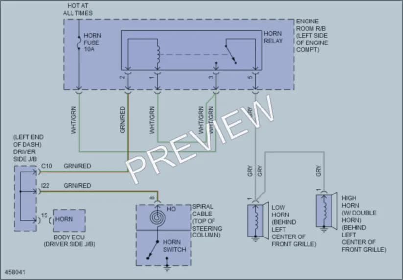 2015 Toyota Tacoma Horn wiring diagram preview