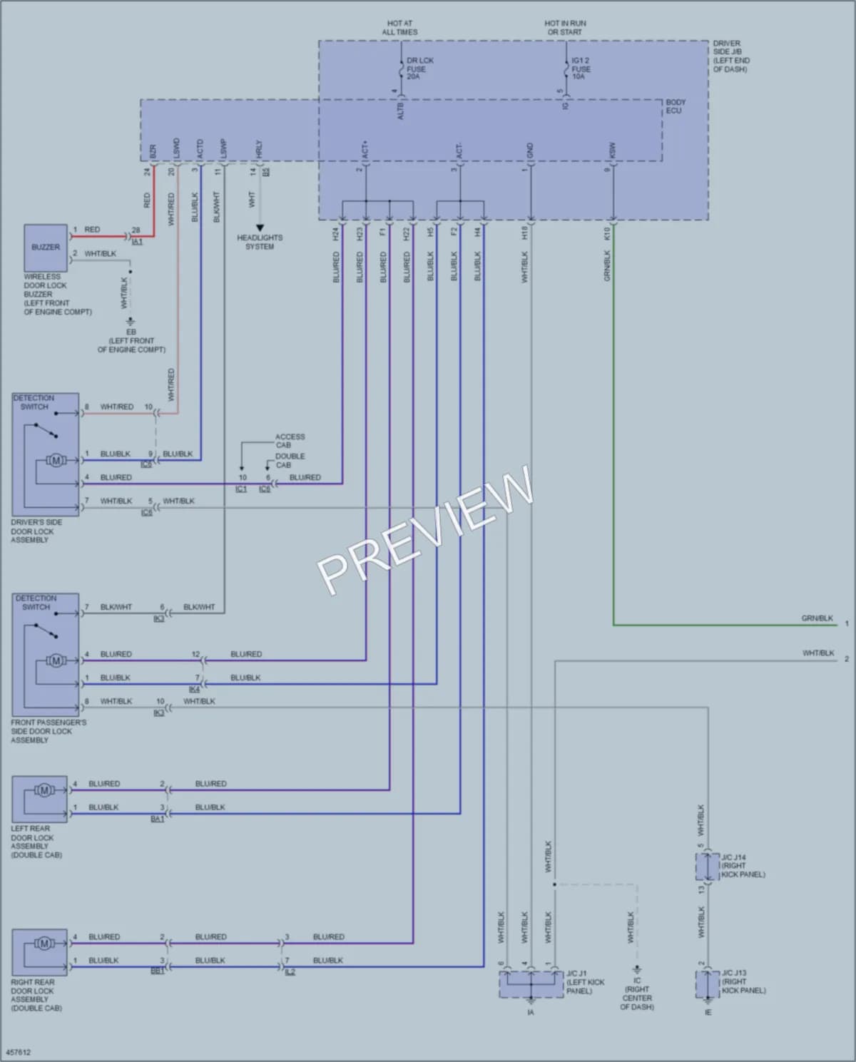 2015 Toyota Tacoma Power Door Locks wiring diagram preview