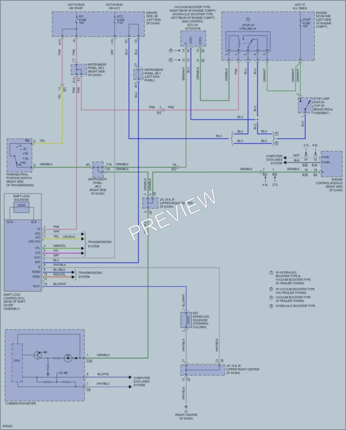 2015 Toyota Tacoma Shift Interlock wiring diagram preview