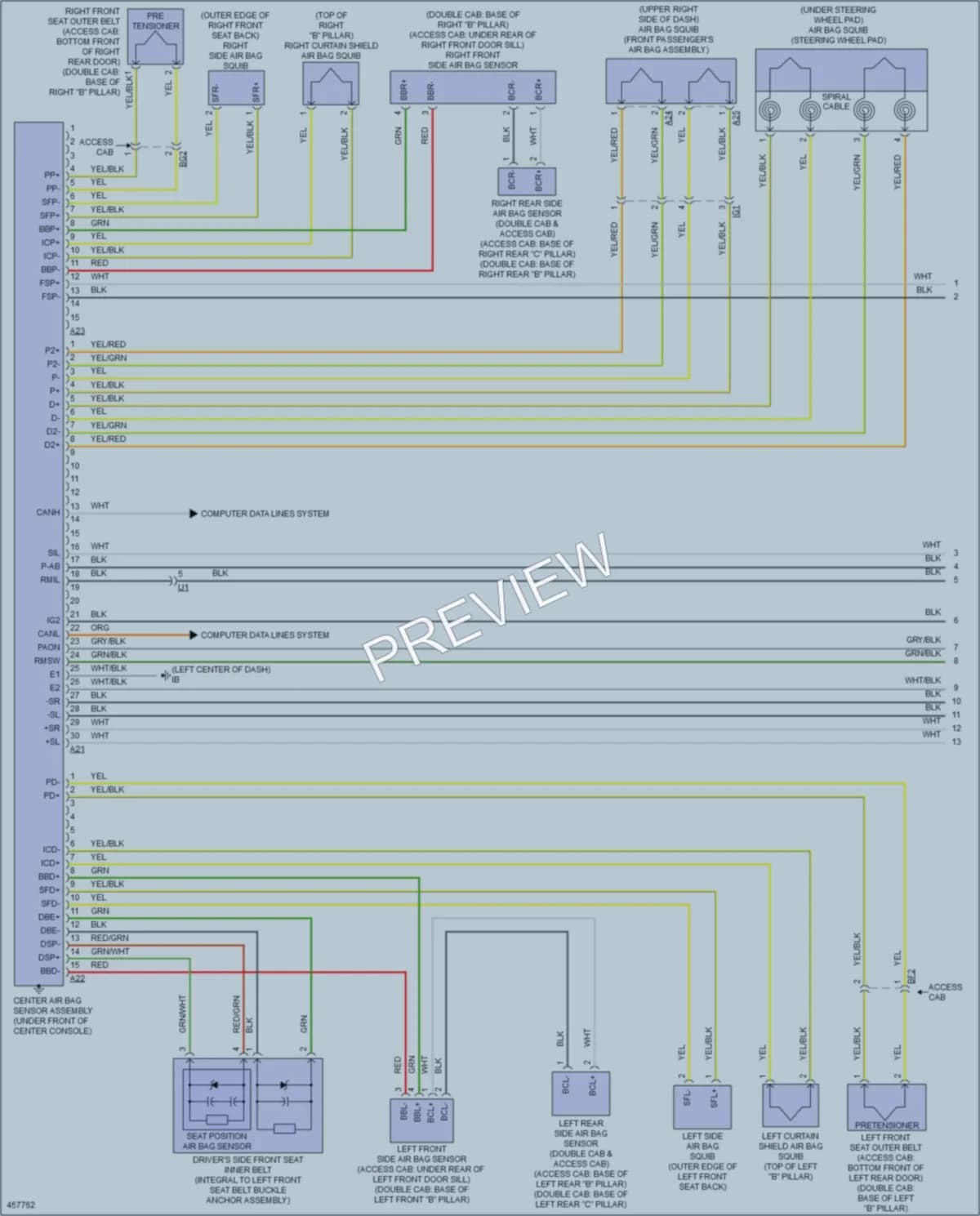 2015 Toyota Tacoma Supplemental Restraints wiring diagram preview