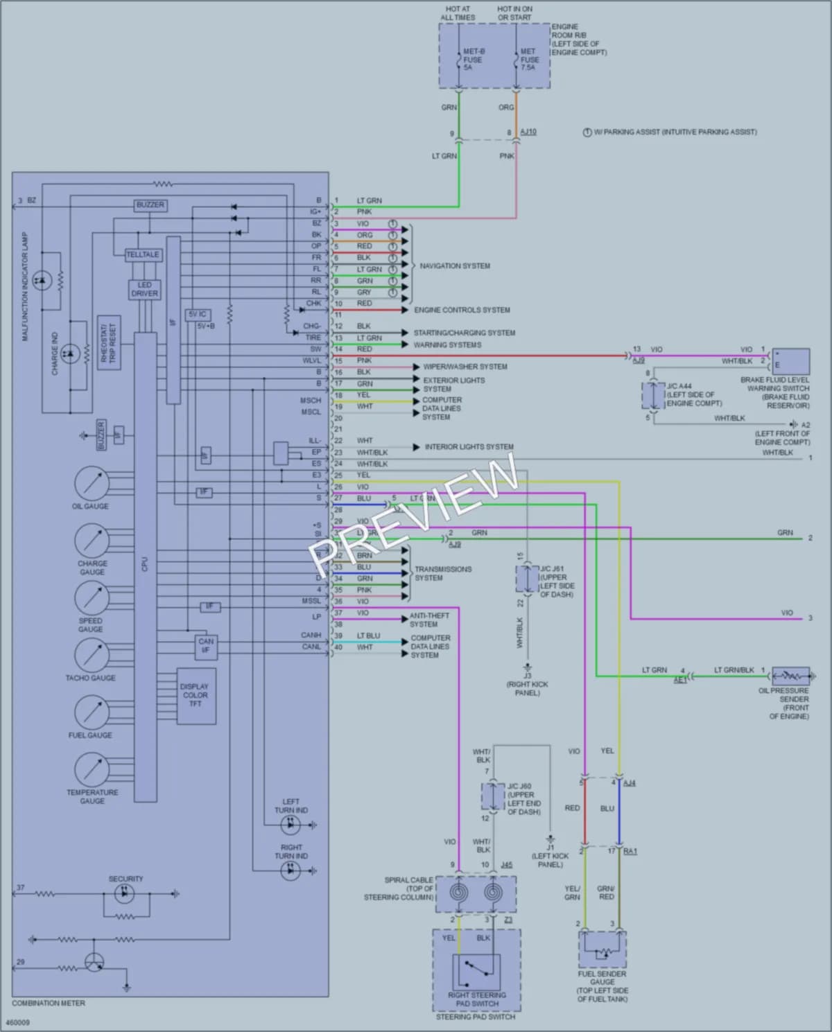 2015 Toyota Tundra Instrument Cluster wiring diagram preview