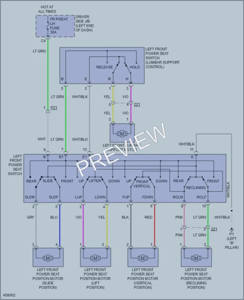 2015 Toyota Tundra Power Seats wiring diagram preview