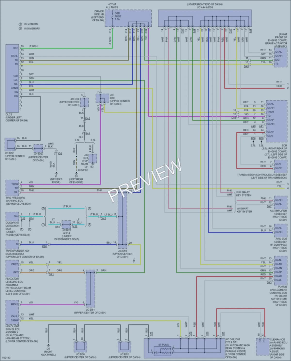 2015 Toyota Venza Computer Data Lines wiring diagram preview