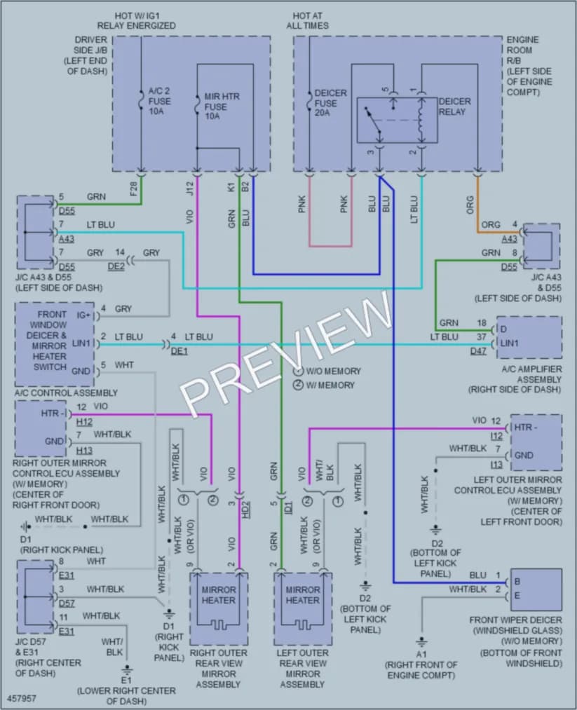 2015 Toyota Venza Defoggers wiring diagram preview
