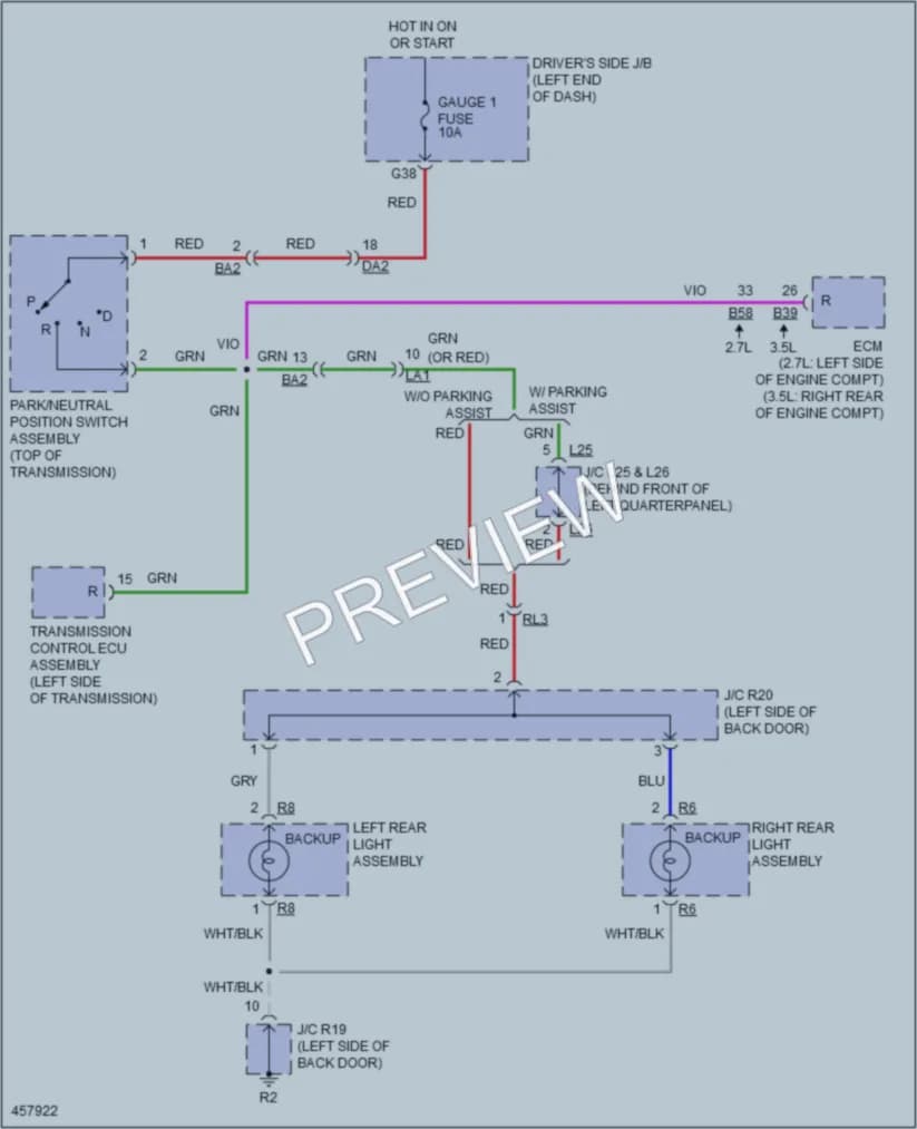 2015 Toyota Venza Exterior Lights wiring diagram preview