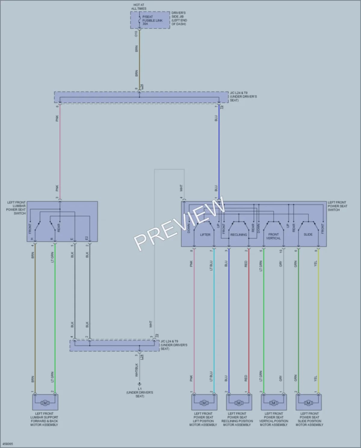 2015 Toyota Venza Power Seats wiring diagram preview