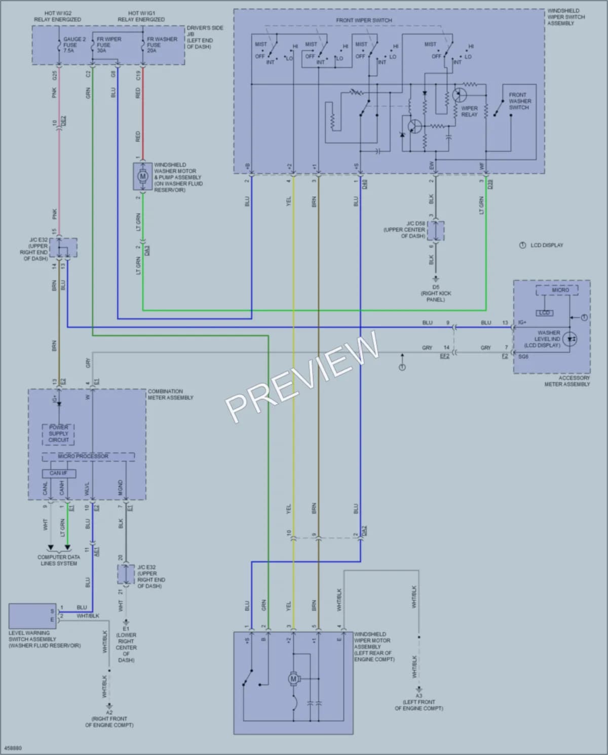 2015 Toyota Venza Wiper Washer wiring diagram preview