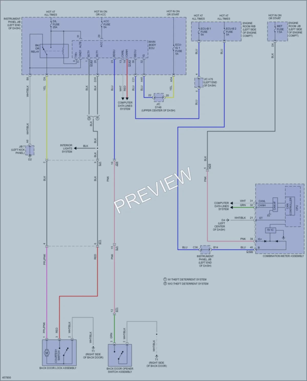 2015 Toyota Yaris Trunk Tailgate Fuel Door wiring diagram preview