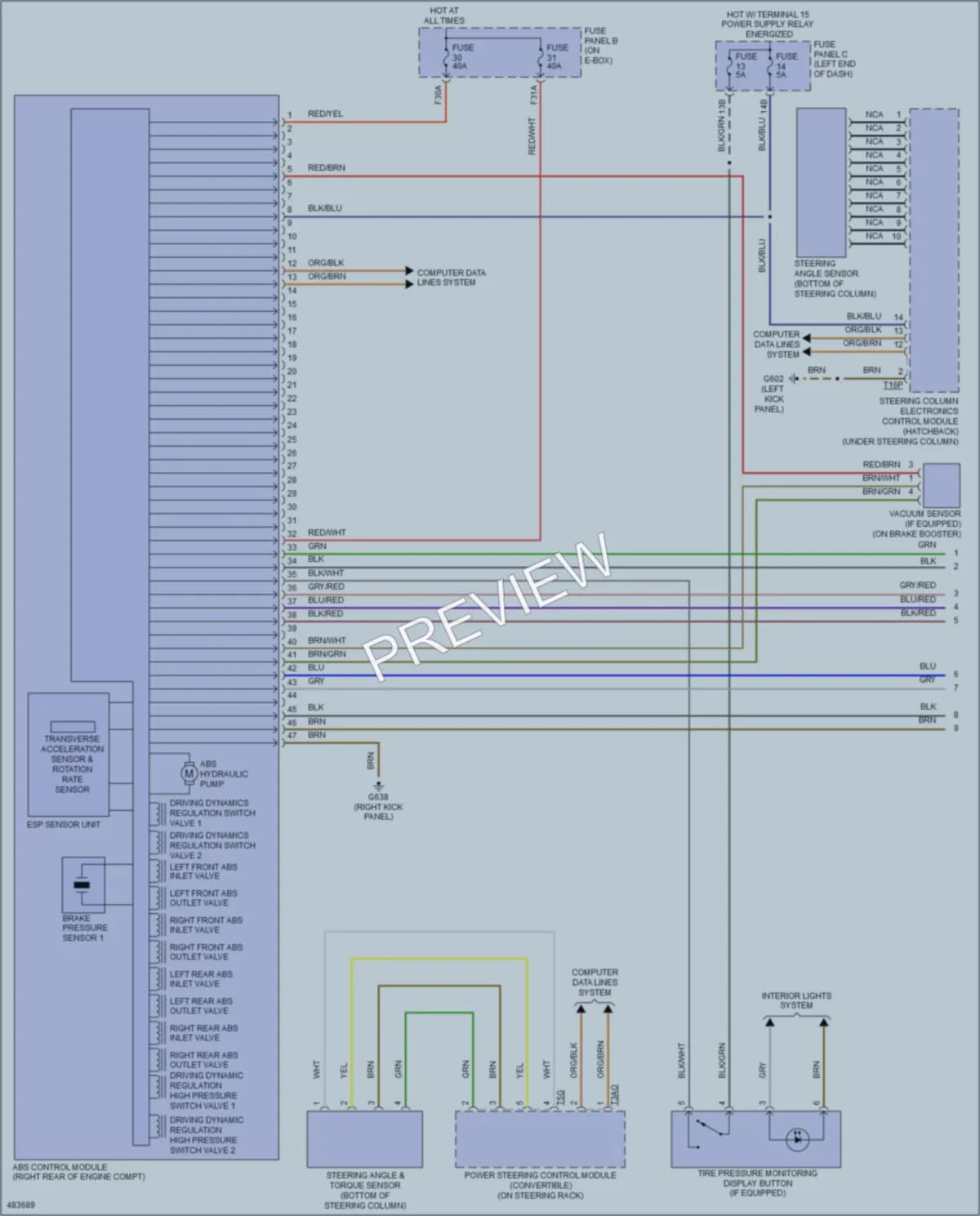 2015 Volkswagen Beetle Anti Lock Brakes wiring diagram preview