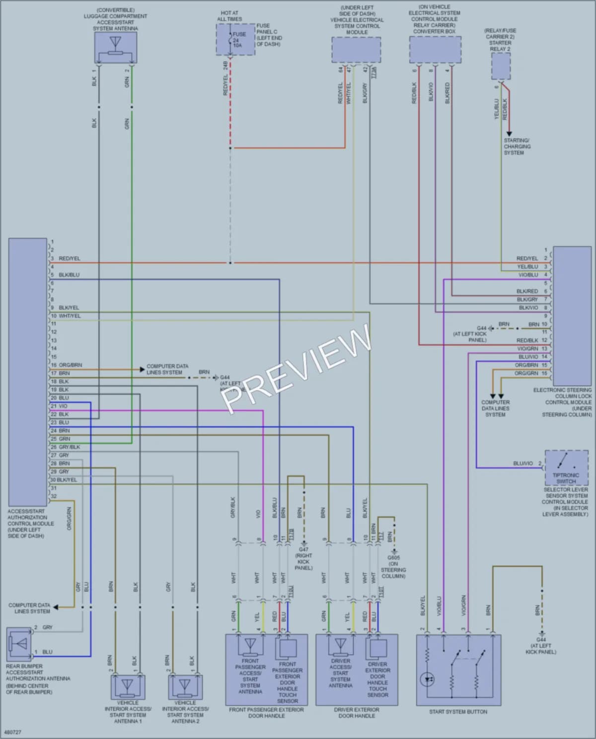 2015 Volkswagen Beetle Anti Theft wiring diagram preview