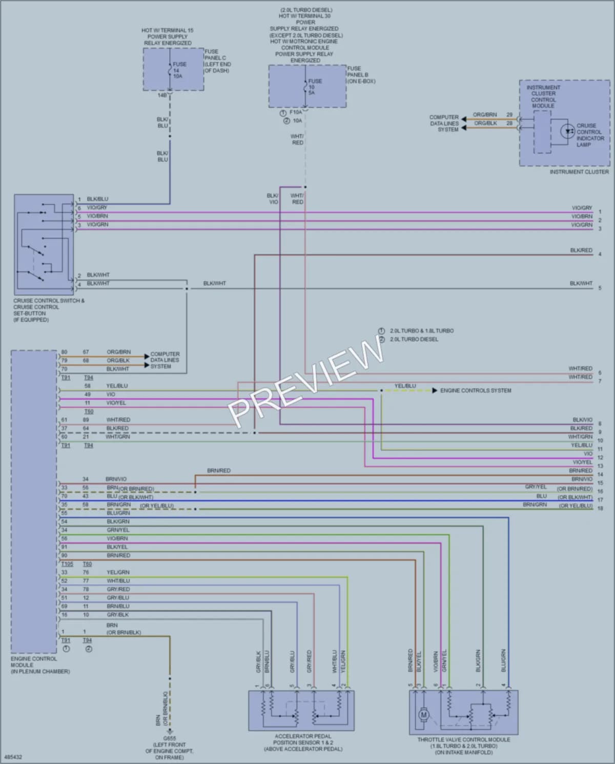 2015 Volkswagen Beetle Cruise Control wiring diagram preview