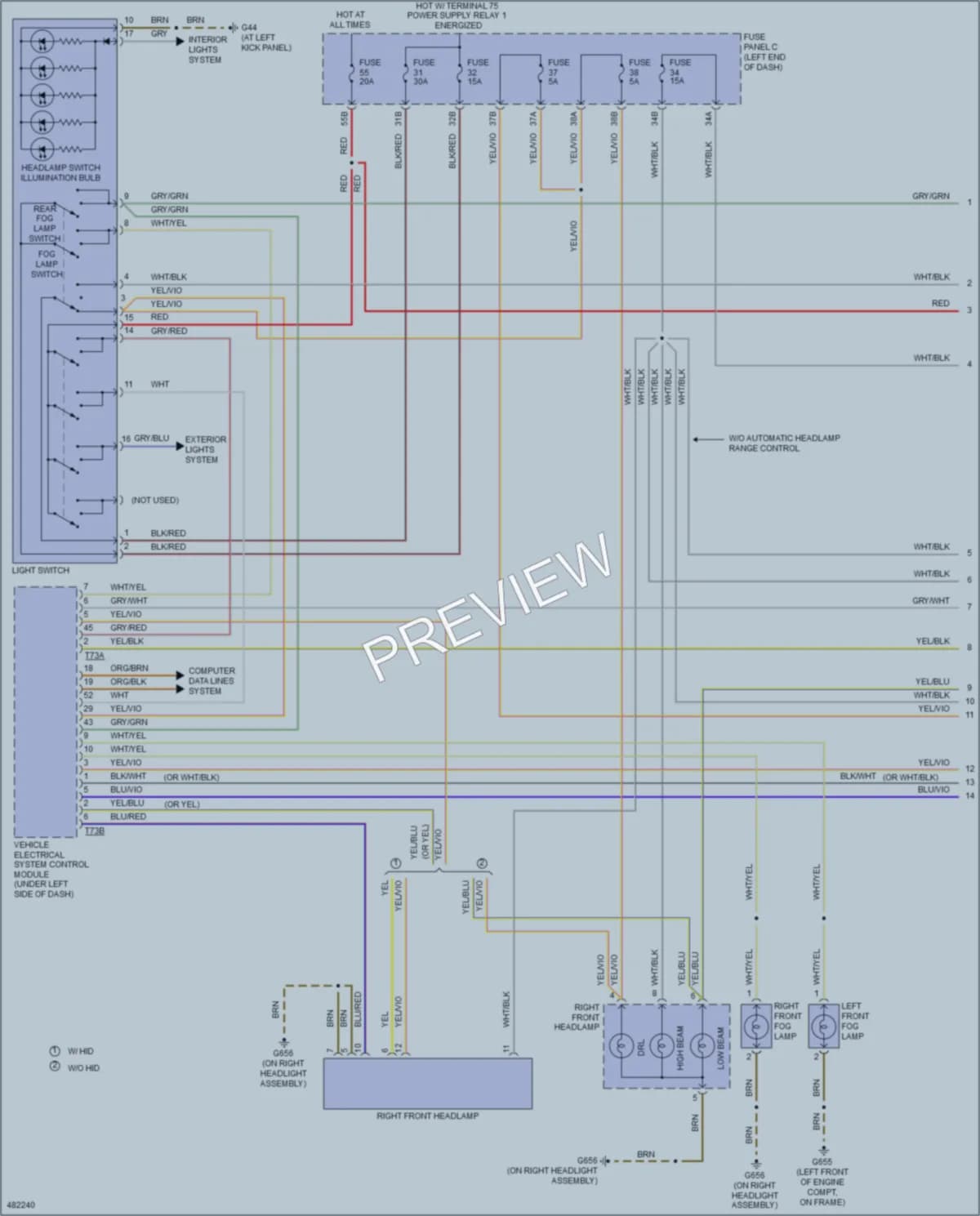 2015 Volkswagen Beetle Headlights wiring diagram preview