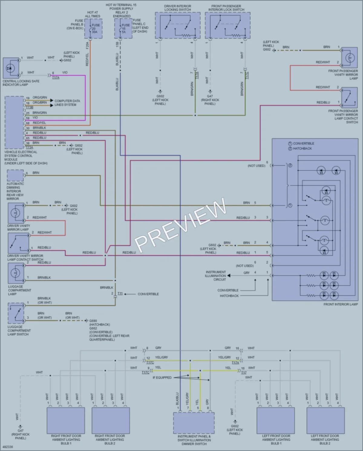 2015 Volkswagen Beetle Interior Lights wiring diagram preview