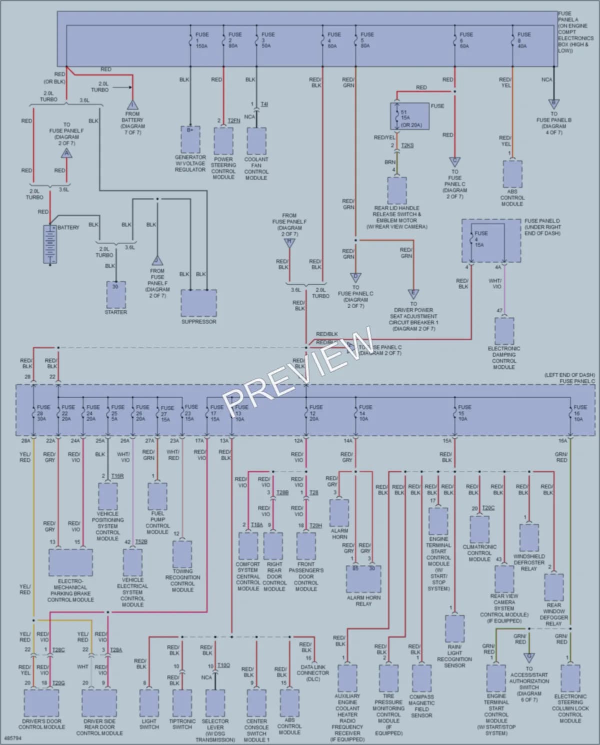2015 Volkswagen CC Power Distribution wiring diagram preview