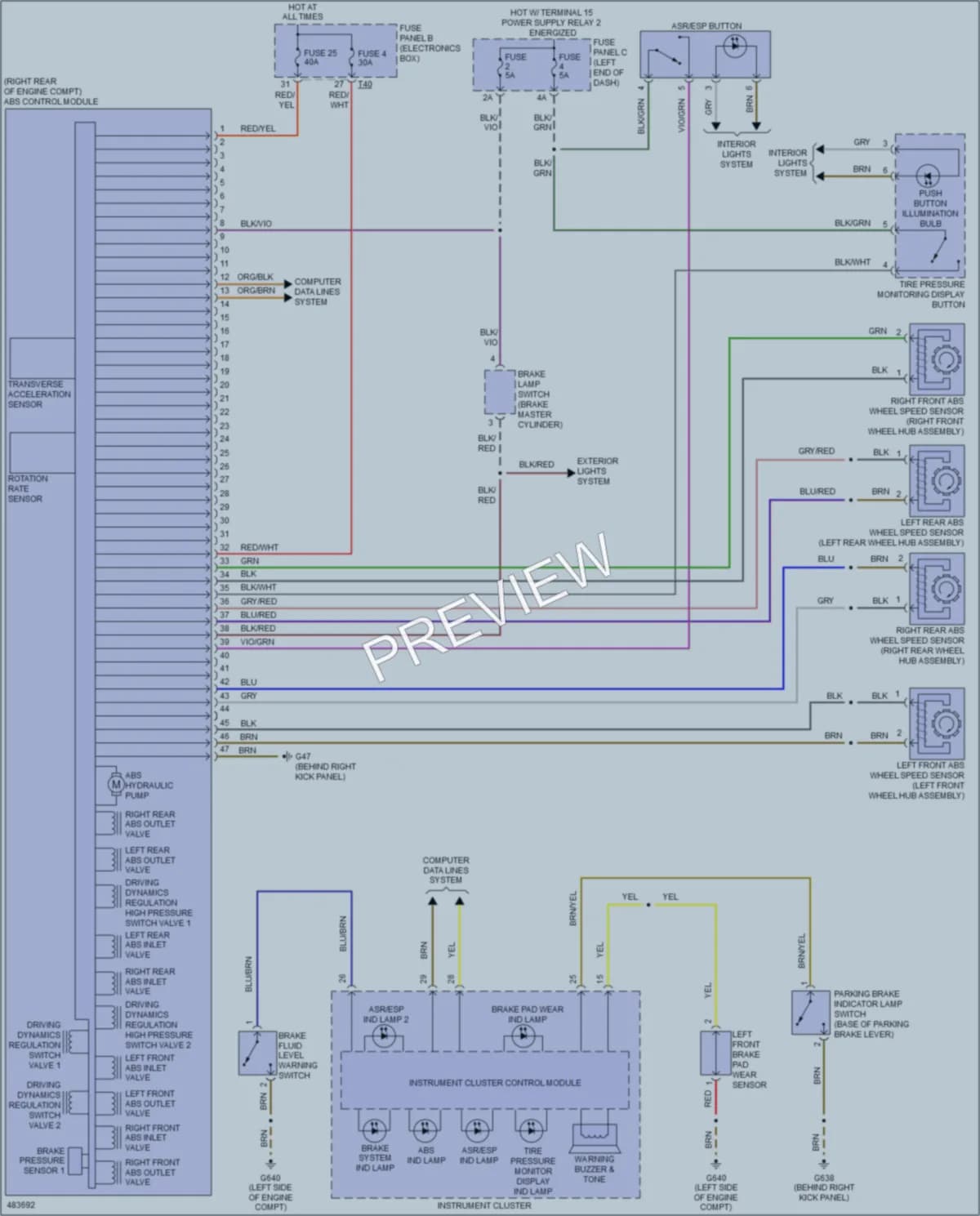 2015 Volkswagen Eos Anti Lock Brakes wiring diagram preview