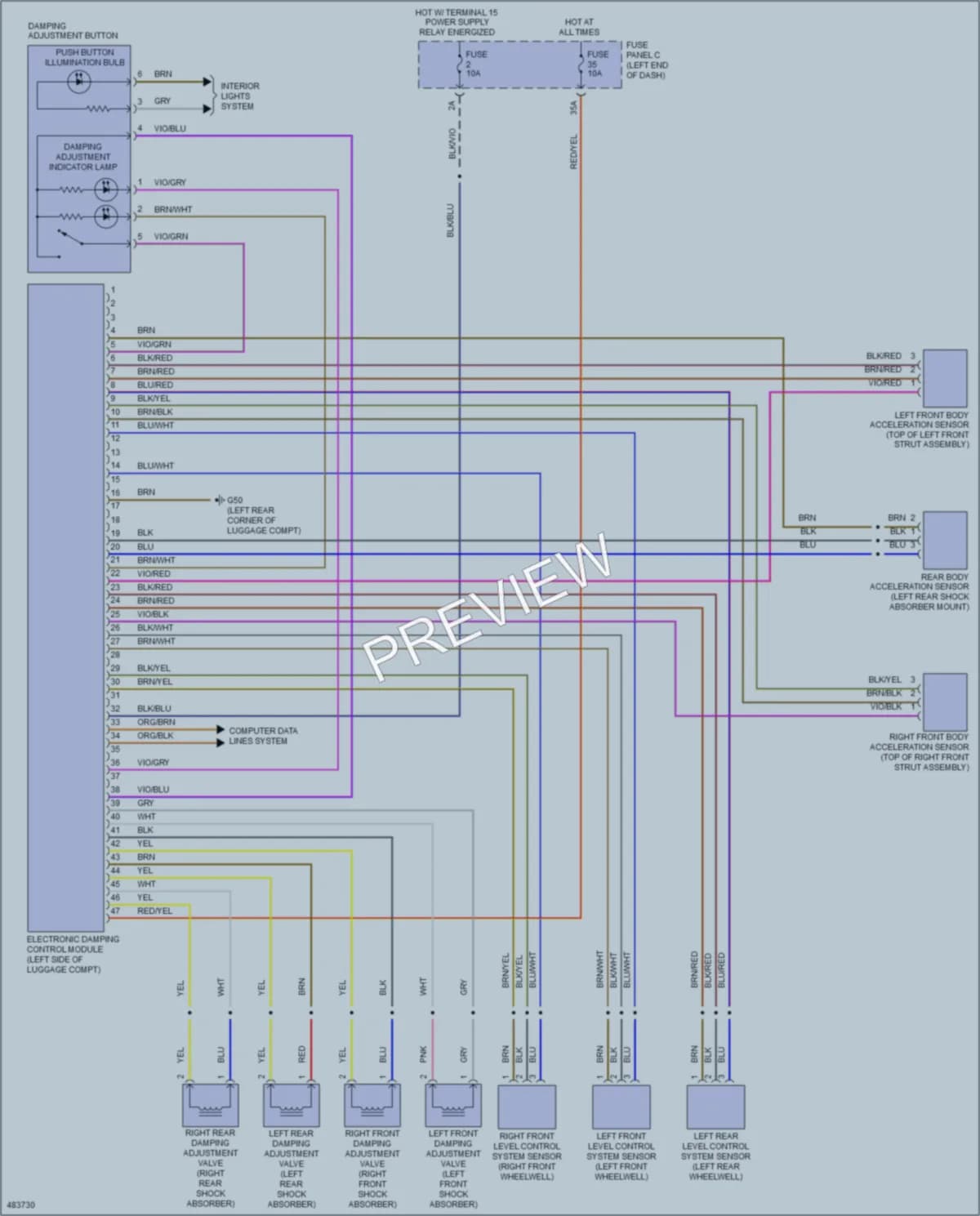 2015 Volkswagen Eos Electronic Suspension wiring diagram preview