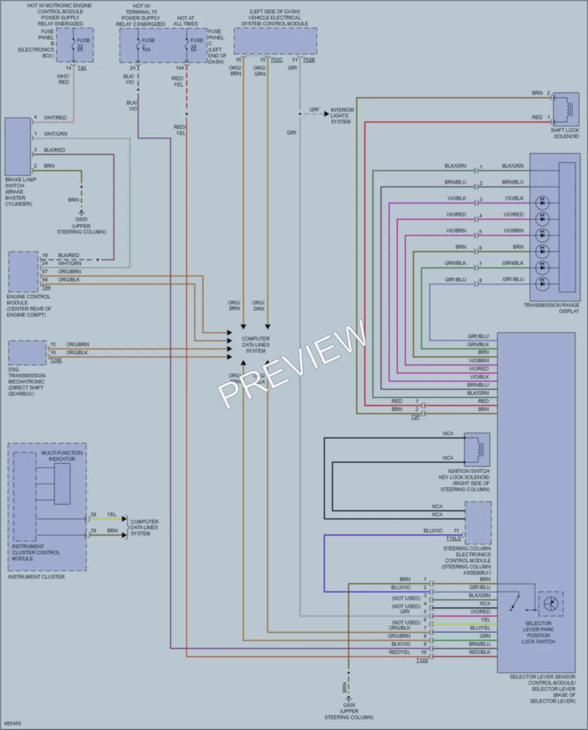2015 Volkswagen Eos Shift Interlock wiring diagram preview