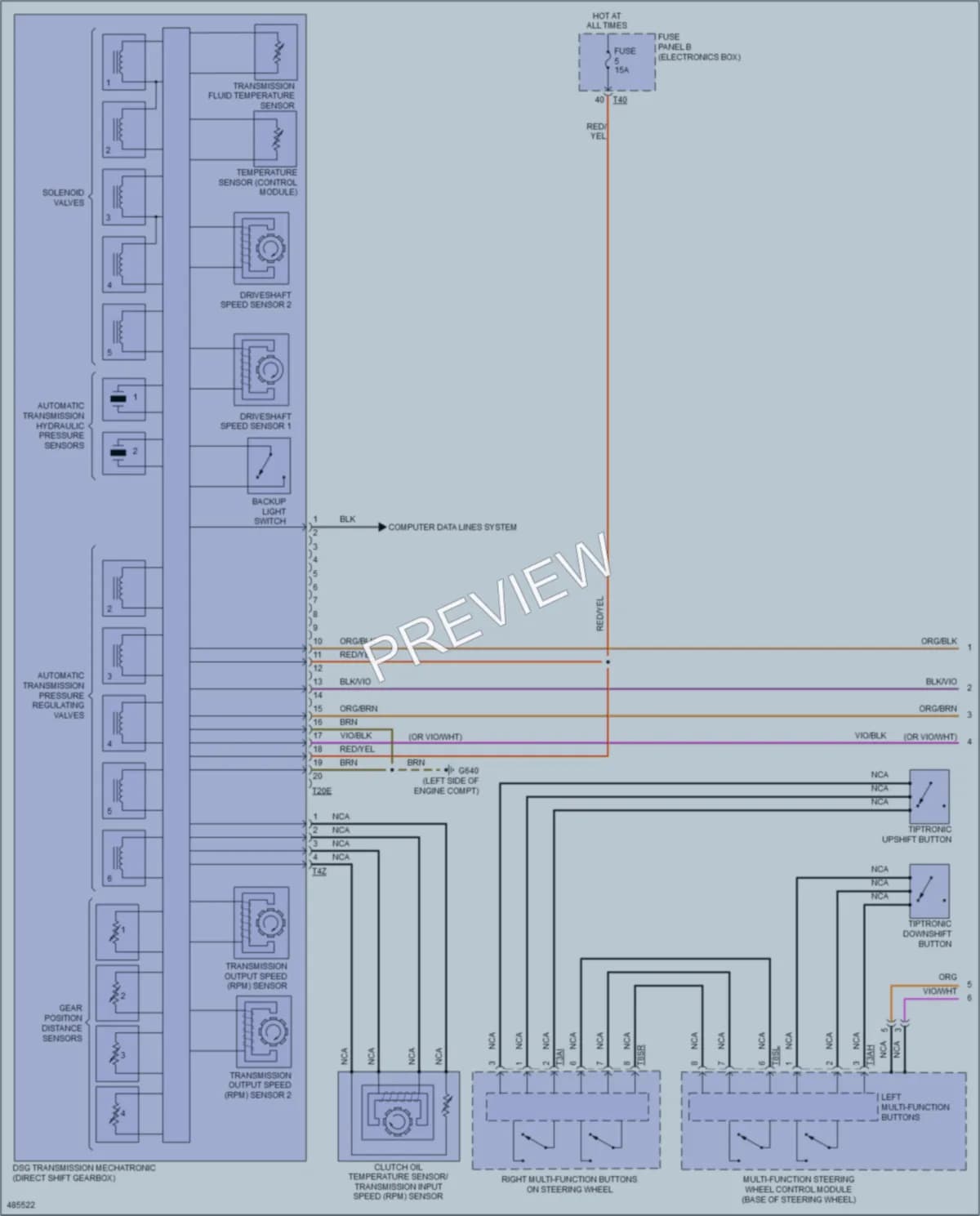 2015 Volkswagen Eos Transmission wiring diagram preview