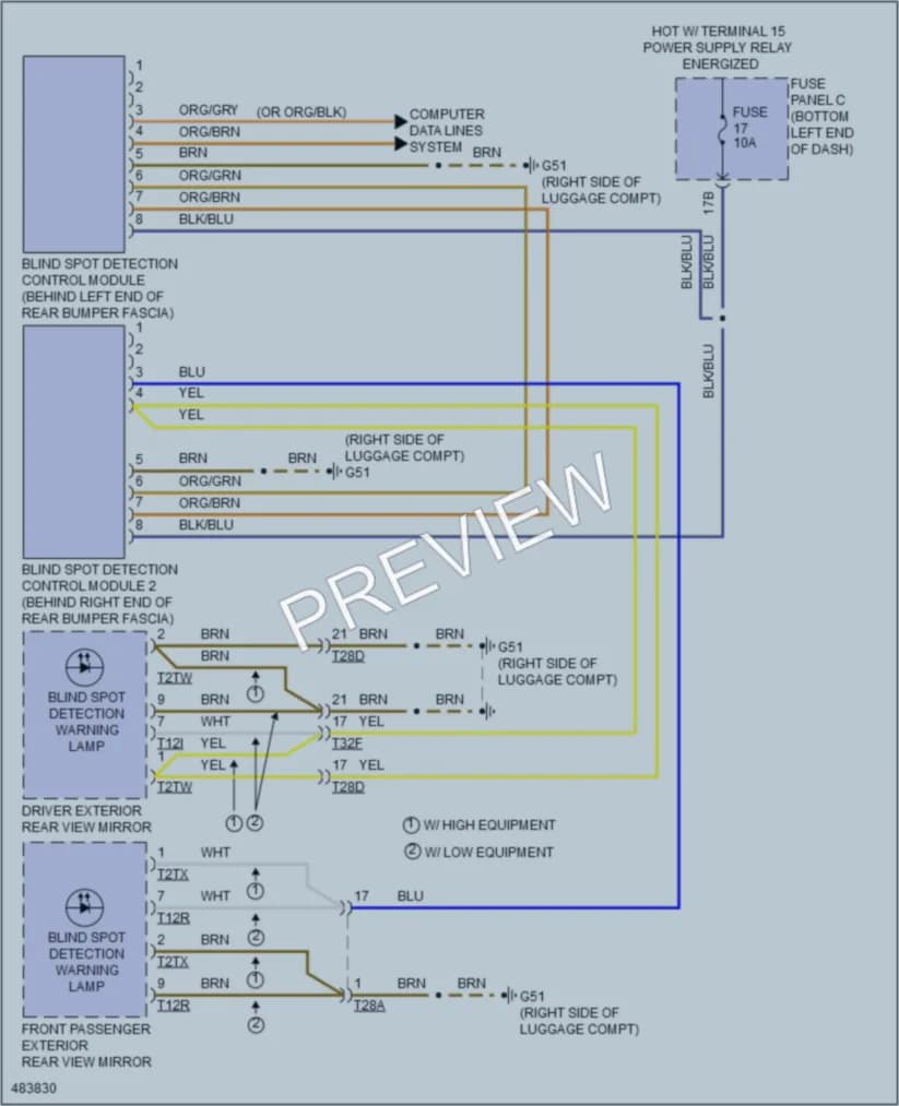 2015 Volkswagen 4D Sedan Navigation wiring diagram preview with protected circuit layout