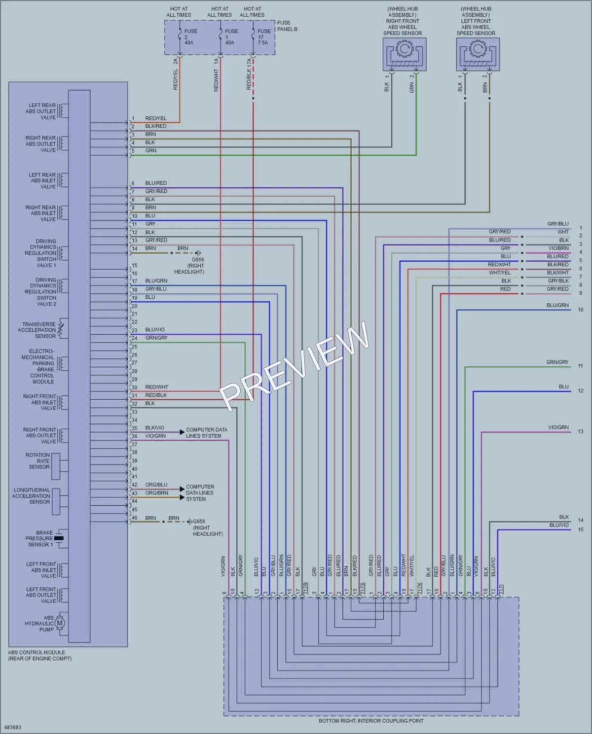 2015 Volkswagen Golf Anti Lock Brakes wiring diagram preview