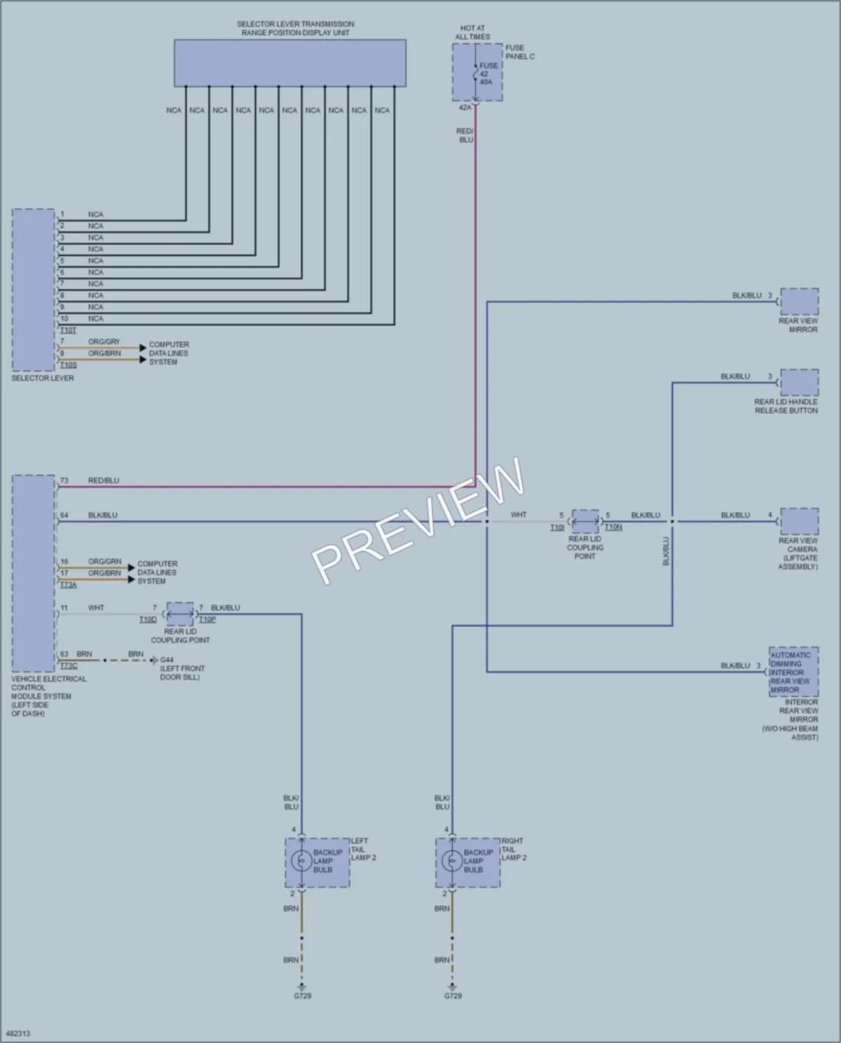 2015 Volkswagen Golf Exterior Lights wiring diagram preview