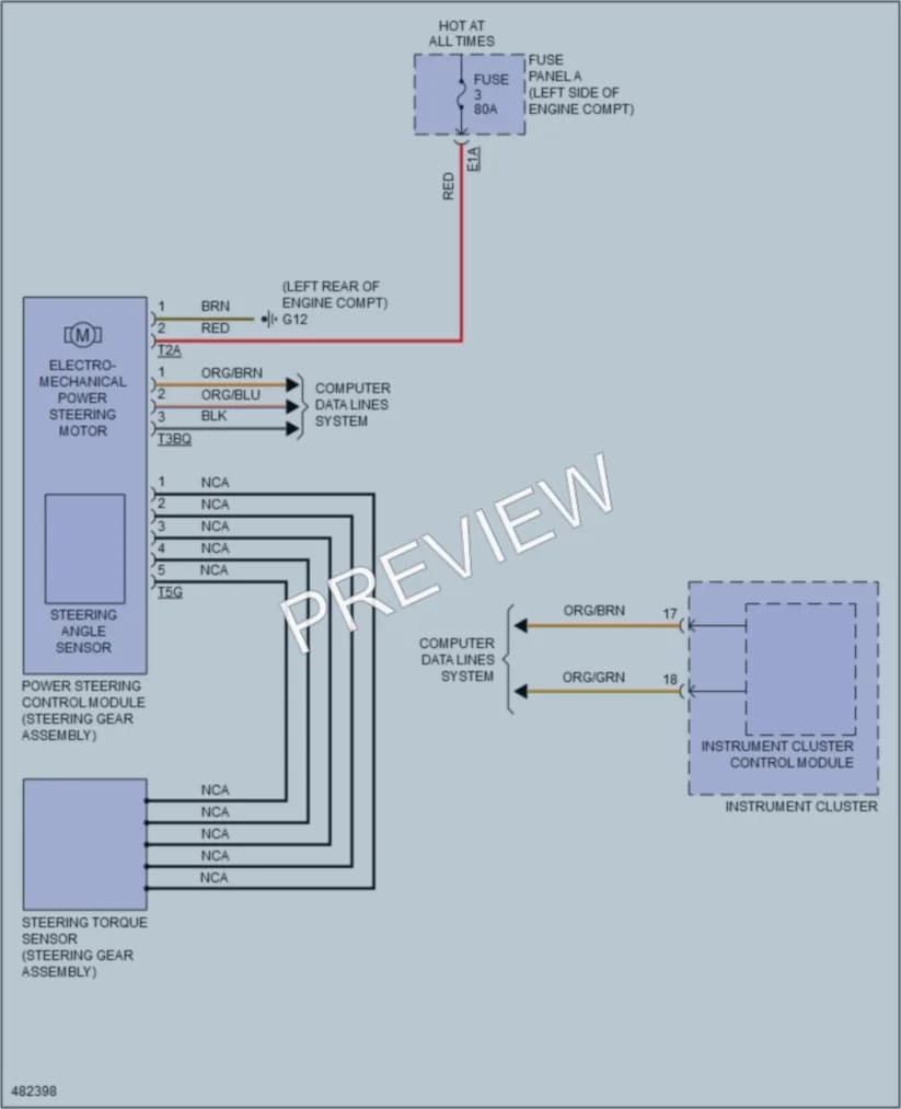 2015 Volkswagen GolfGTI Electronic Power Steering wiring diagram preview