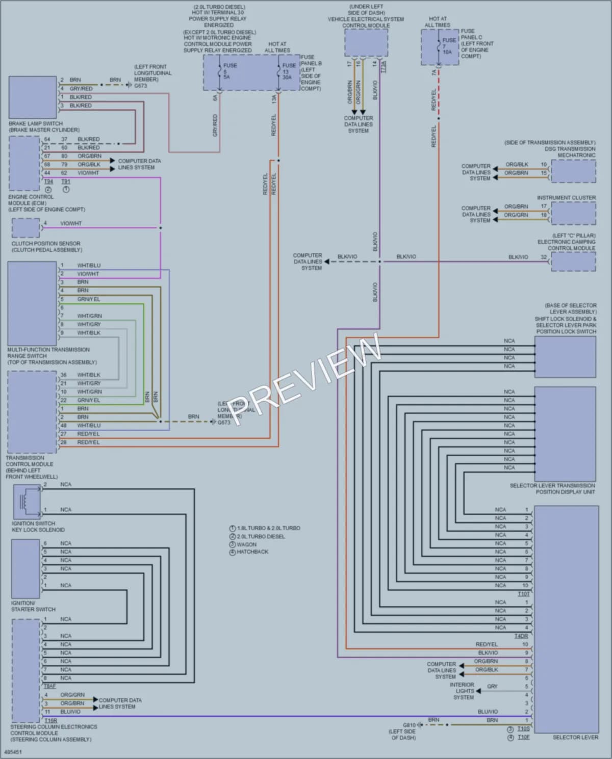 2015 Volkswagen GolfGTI Shift Interlock wiring diagram preview
