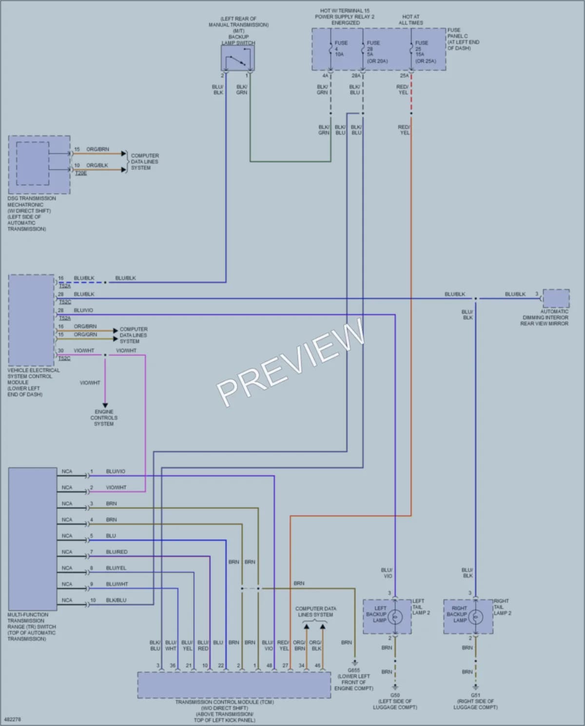2015 Volkswagen Passat Exterior Lights wiring diagram preview