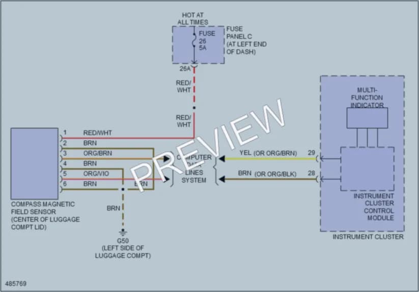 2015 Volkswagen Passat Instrument Cluster wiring diagram preview