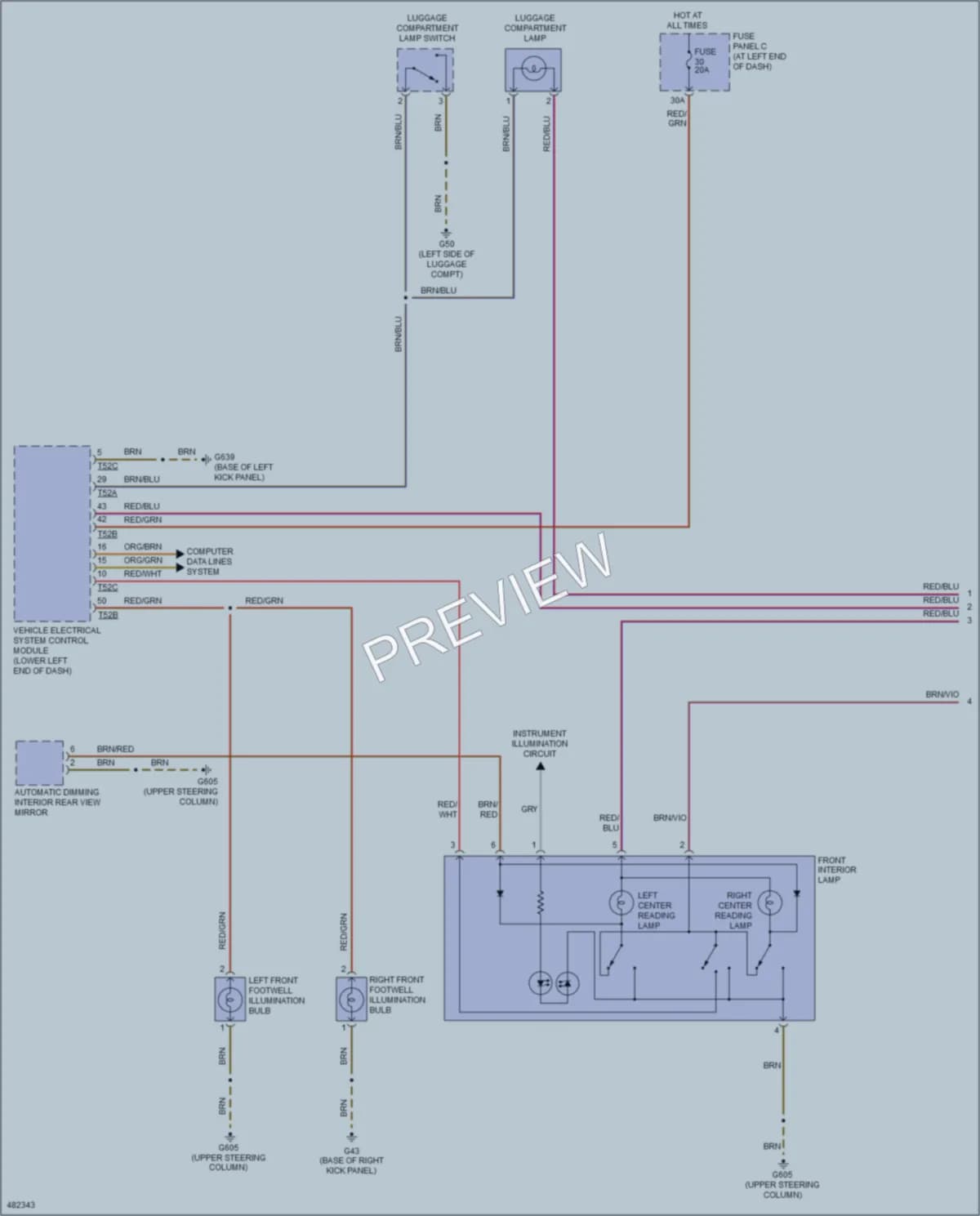 2015 Volkswagen Passat Interior Lights wiring diagram preview